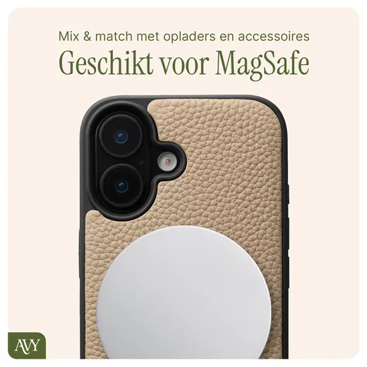 AVY Apple iPhone 16 - Luxury Kit - Beige - Leather Set afbeelding 7