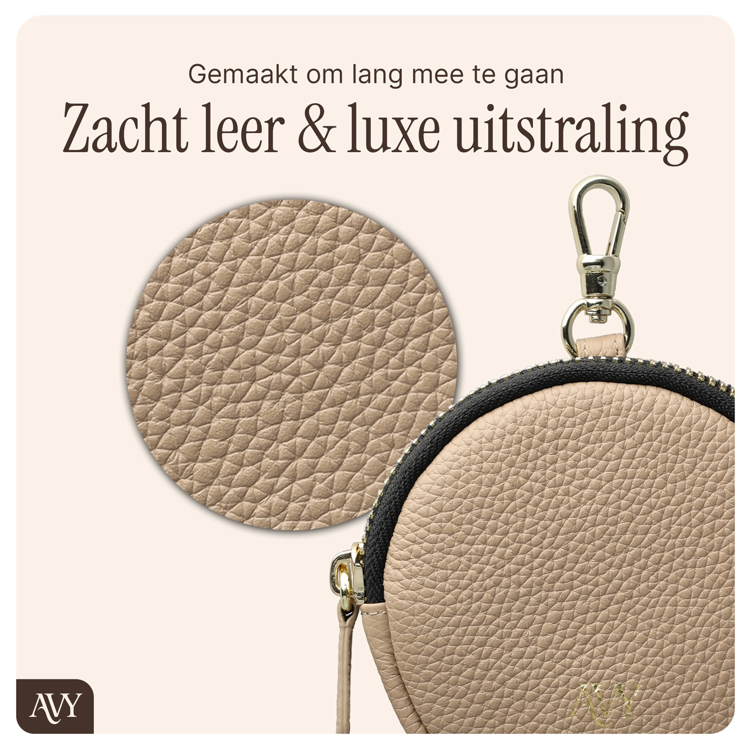 AVY Apple iPhone 16 - Luxury Kit - Beige - Leather Set afbeelding 9