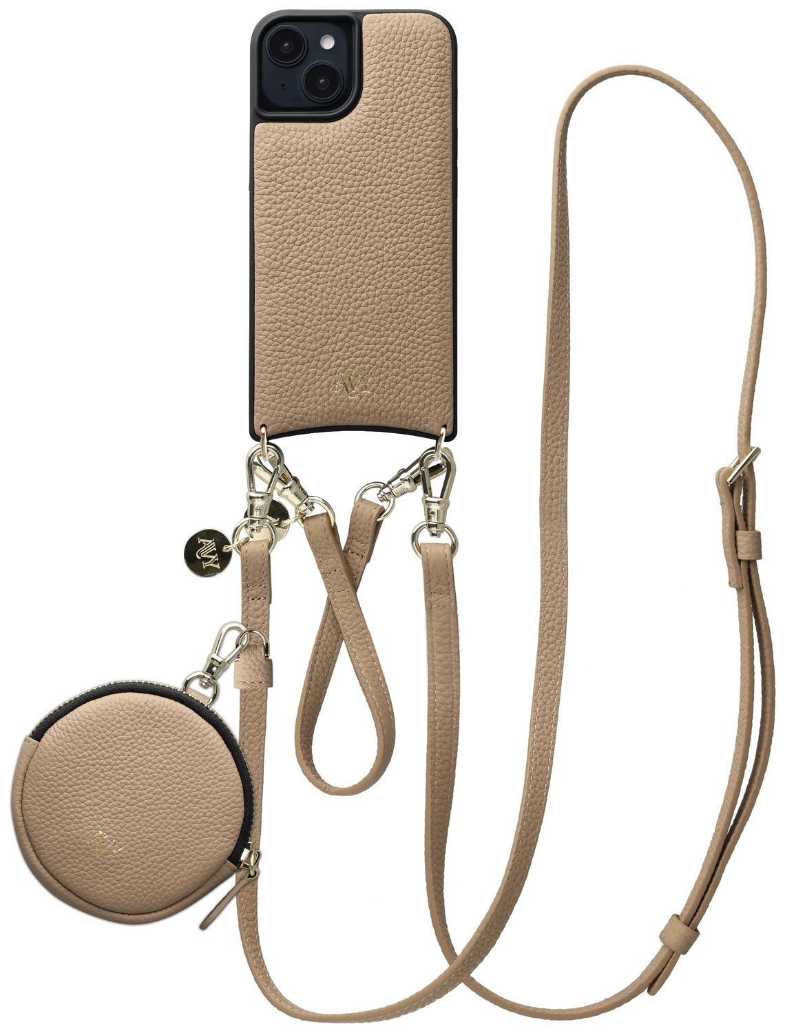 AVY Apple iPhone 14 / 13 - Luxury Kit - Beige - Leather Set afbeelding 1