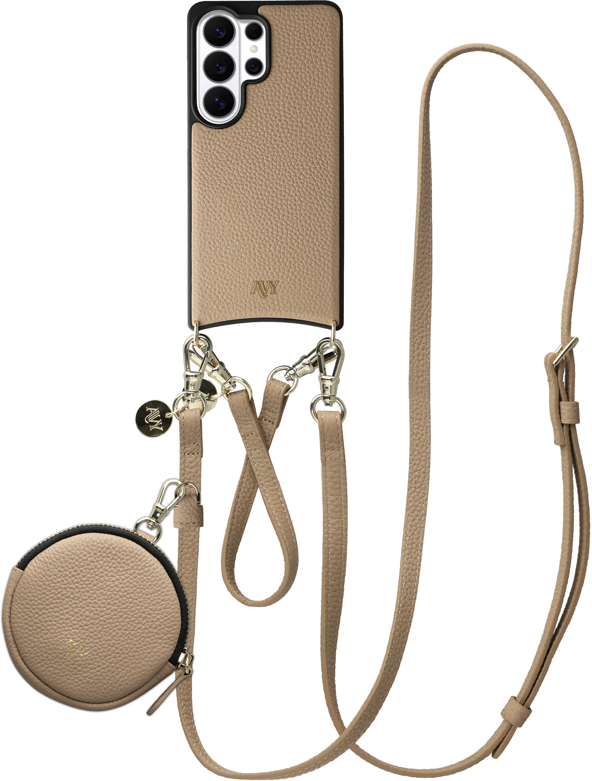 AVY Samsung Galaxy S26 Ultra - Luxury Kit - Beige - Leather Set afbeelding 1