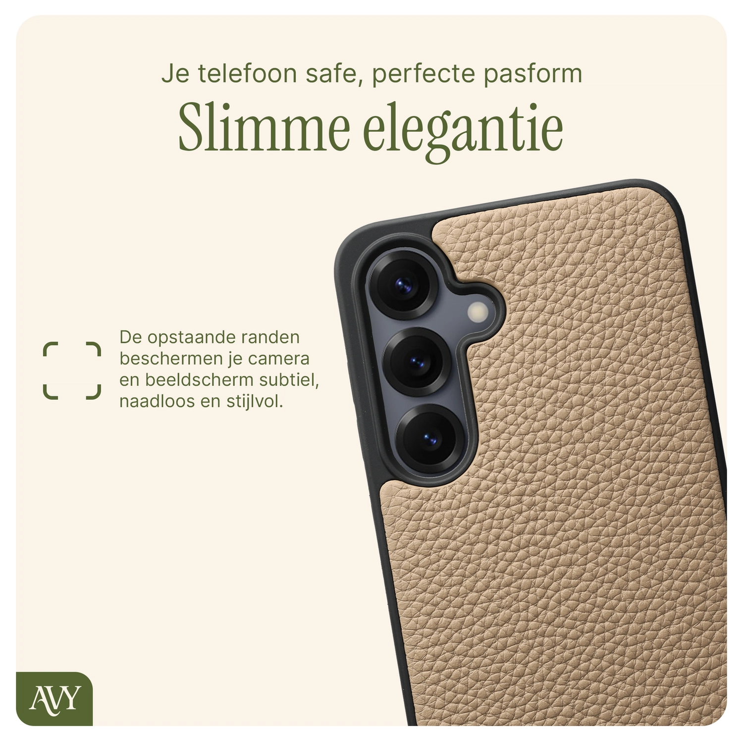 AVY Samsung S25 Plus / S24 Plus - Luxury Kit - Beige - Leather Set afbeelding 6