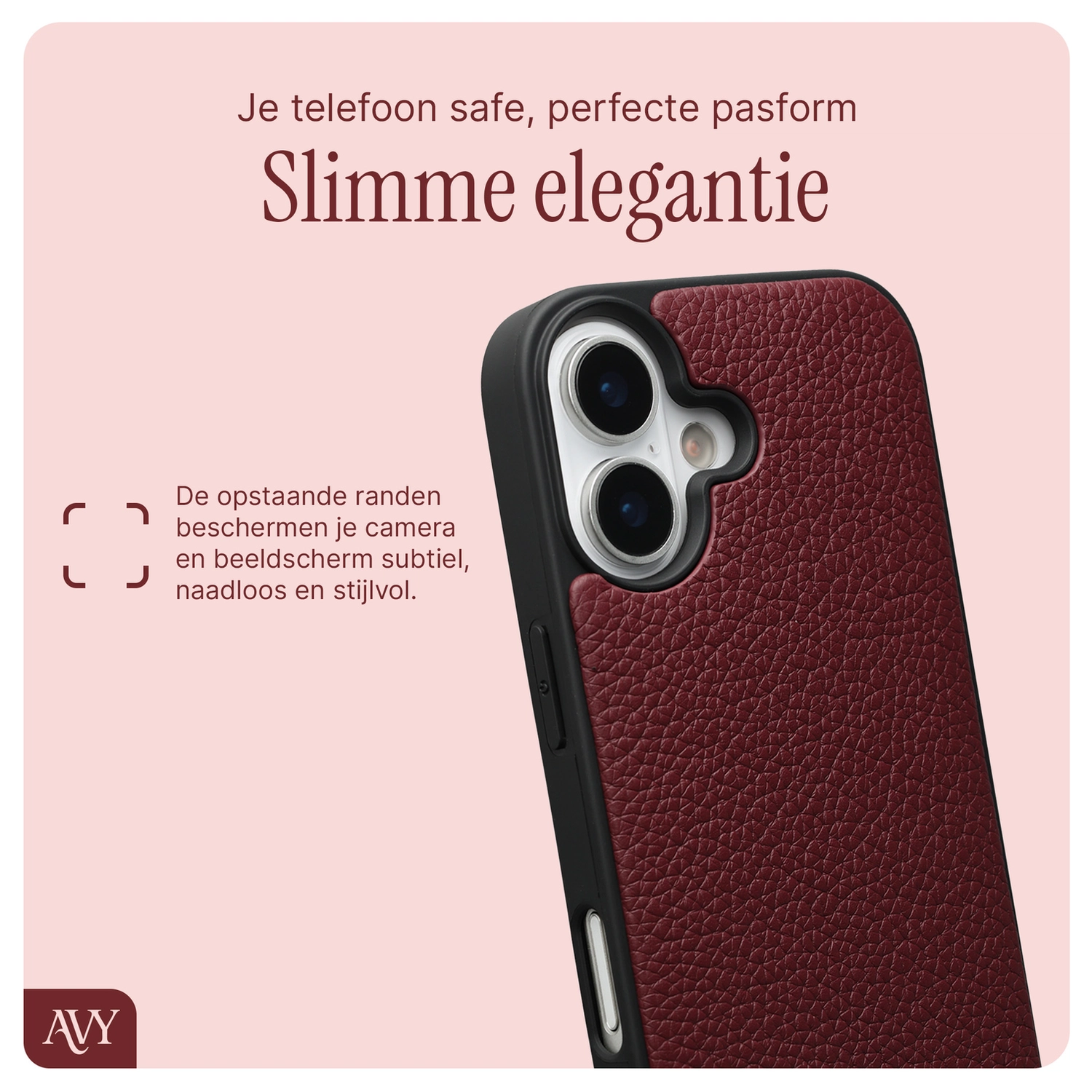AVY Apple iPhone 17 - Luxury Kit - Burgundy - Leather Set afbeelding 6