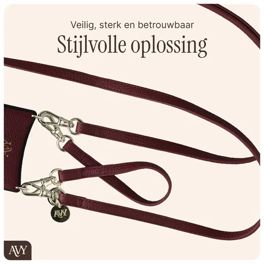 AVY Apple iPhone 17 Pro Max - Luxury Kit - Burgundy - Leather Set afbeelding 10