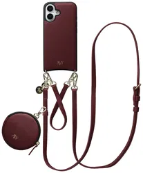 AVY Apple iPhone 16 - Luxury Kit - Burgundy - Leather Set afbeelding