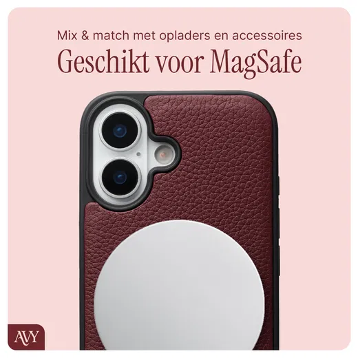 AVY Apple iPhone 16 - Luxury Kit - Burgundy - Leather Set afbeelding 7