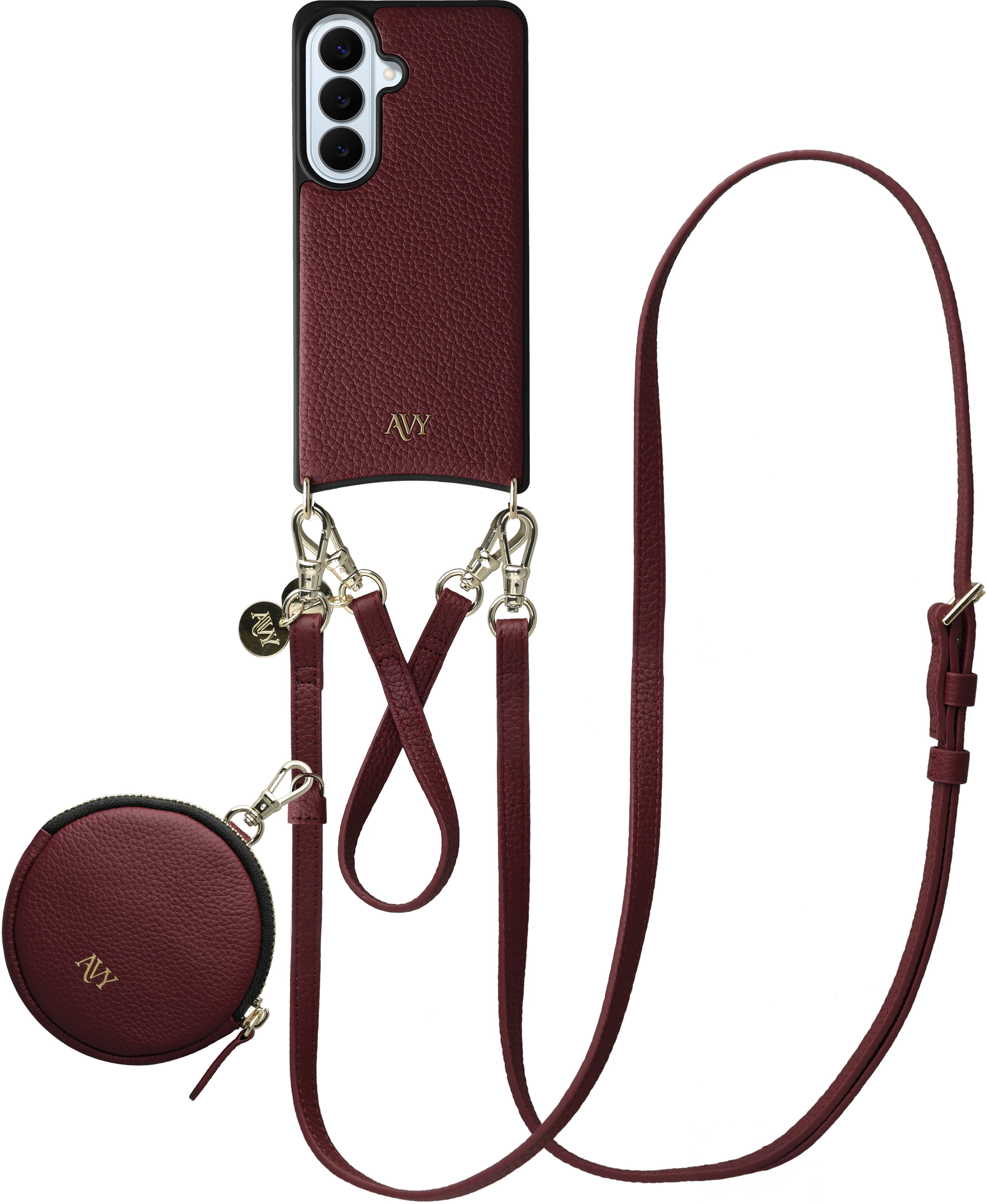 AVY Samsung Galaxy S26 Plus - Luxury Kit - Burgundy - Leather Set afbeelding 1