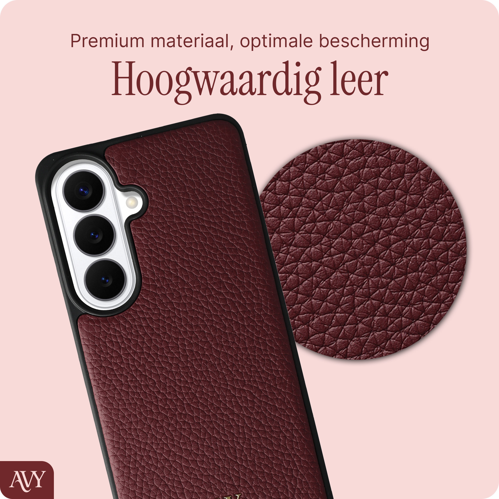 AVY Samsung Galaxy S26 Plus - Luxury Kit - Burgundy - Leather Set afbeelding 5