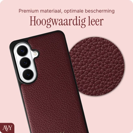 AVY Samsung Galaxy S26 Plus - Luxury Kit - Burgundy - Leather Set afbeelding 5
