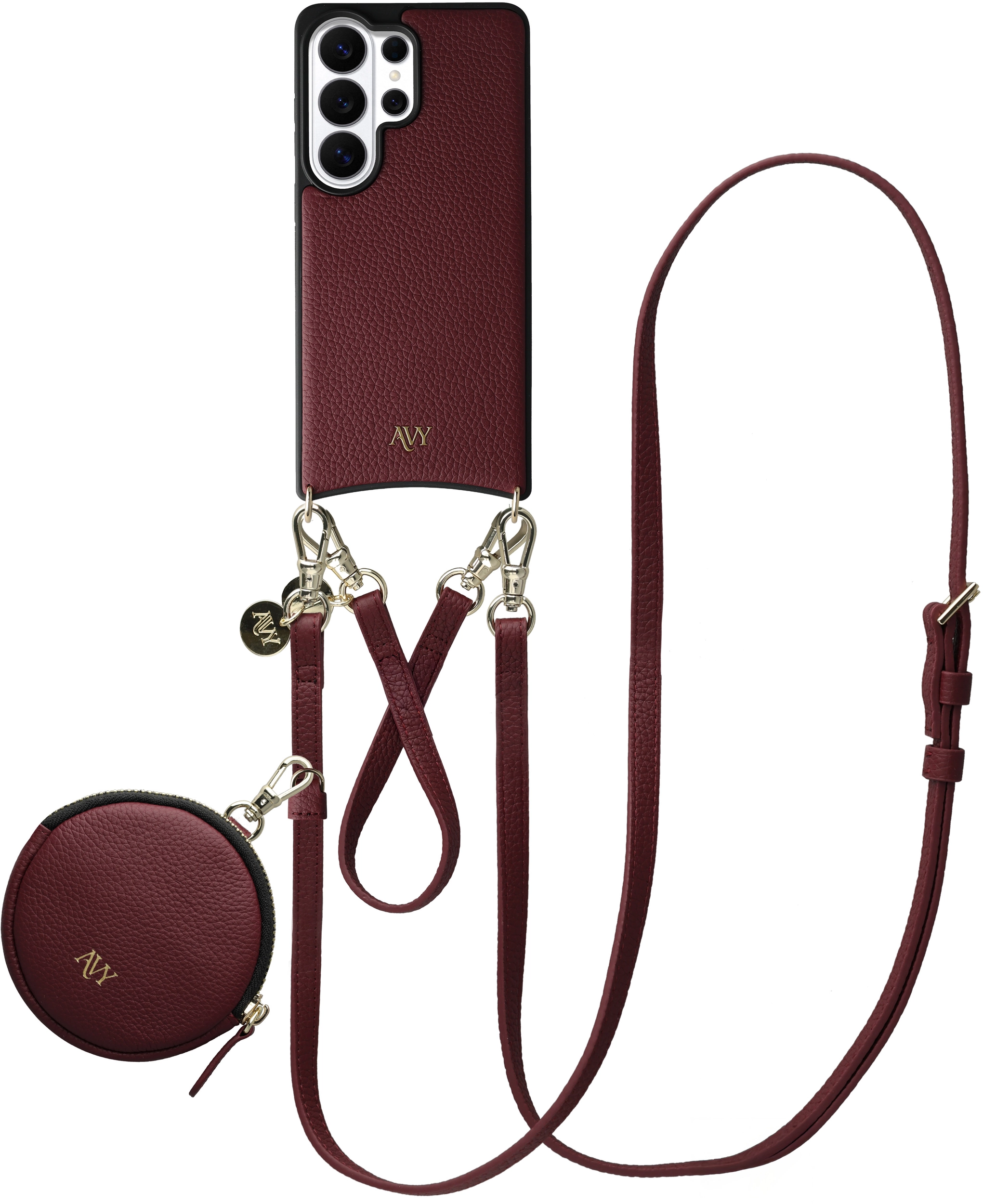 AVY Samsung Galaxy S26 Ultra - Luxury Kit - Burgundy - Leather Set afbeelding 1