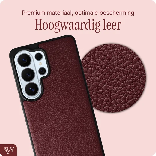 AVY Samsung Galaxy S26 Ultra - Luxury Kit - Burgundy - Leather Set afbeelding 5