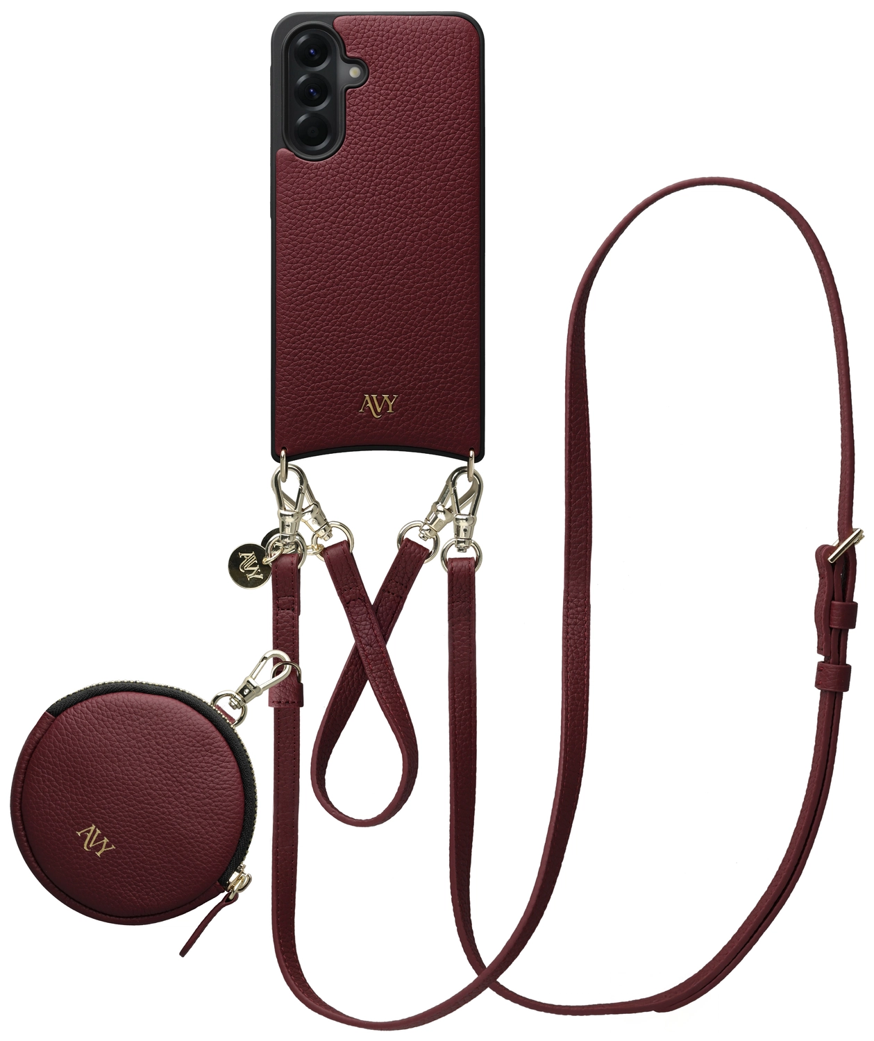 AVY Samsung Galaxy A56 - Luxury Kit - Burgundy - Leather Set afbeelding 1