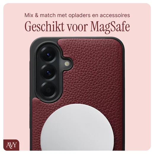 AVY Samsung Galaxy A56 - Luxury Kit - Burgundy - Leather Set afbeelding 7