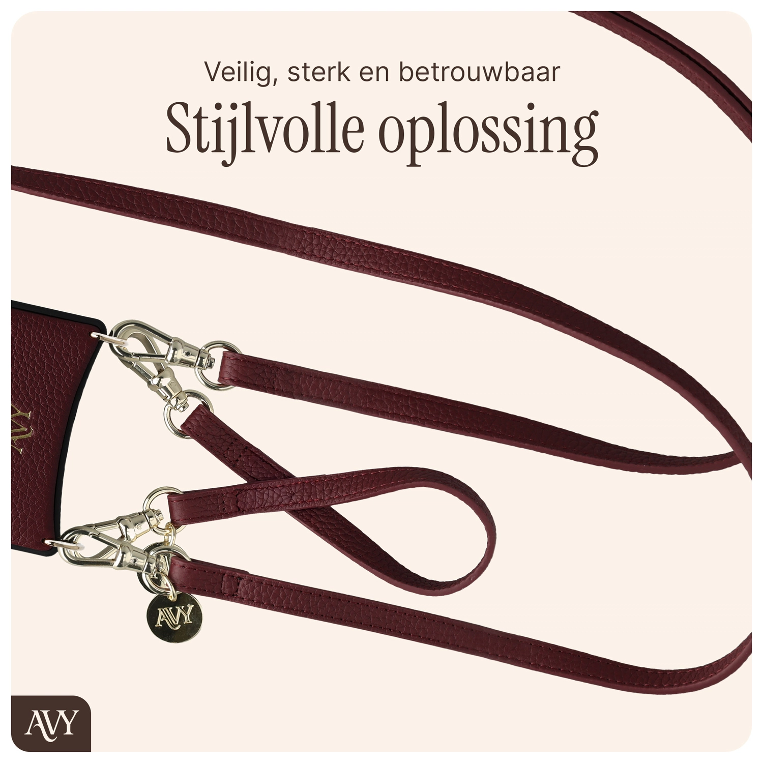 AVY Samsung S25 Plus / S24 Plus - Luxury Kit - Burgundy - Leather Set afbeelding 11