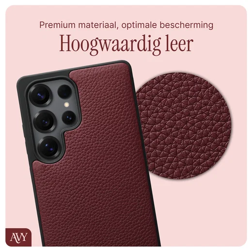 AVY Samsung Galaxy S25 Ultra - Luxury Kit - Burgundy - Leather Set afbeelding 5