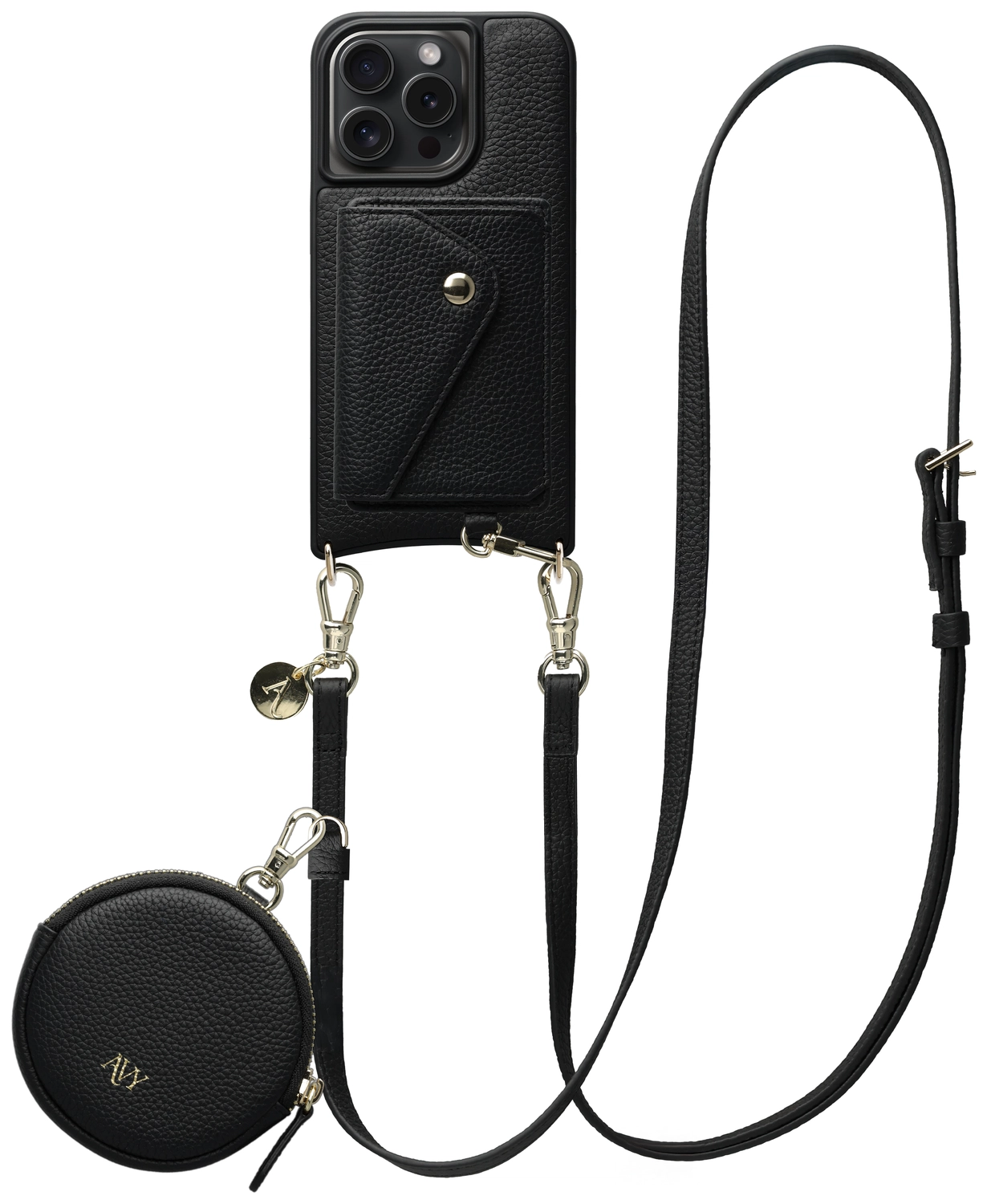 AVY Apple iPhone 15 Pro - Statement Kit - Zwart - Long Leather afbeelding 1
