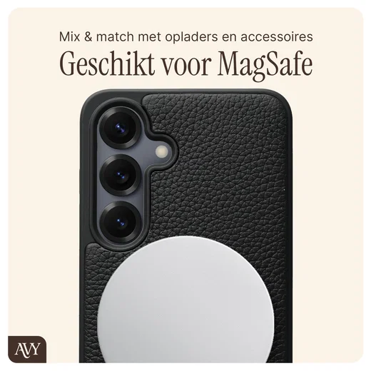 AVY Samsung Galaxy S25 / S24 - Statement Kit - Zwart - Long Leather afbeelding 6