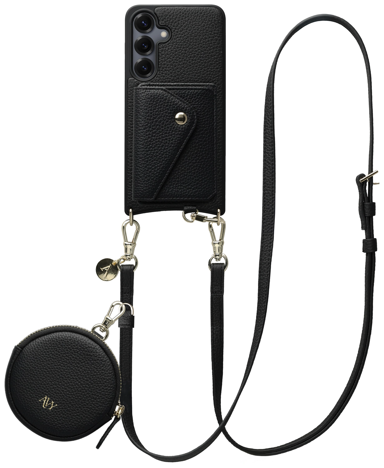 AVY Samsung S25 Plus / S24 Plus - Statement Kit - Zwart - Long Leather afbeelding 1