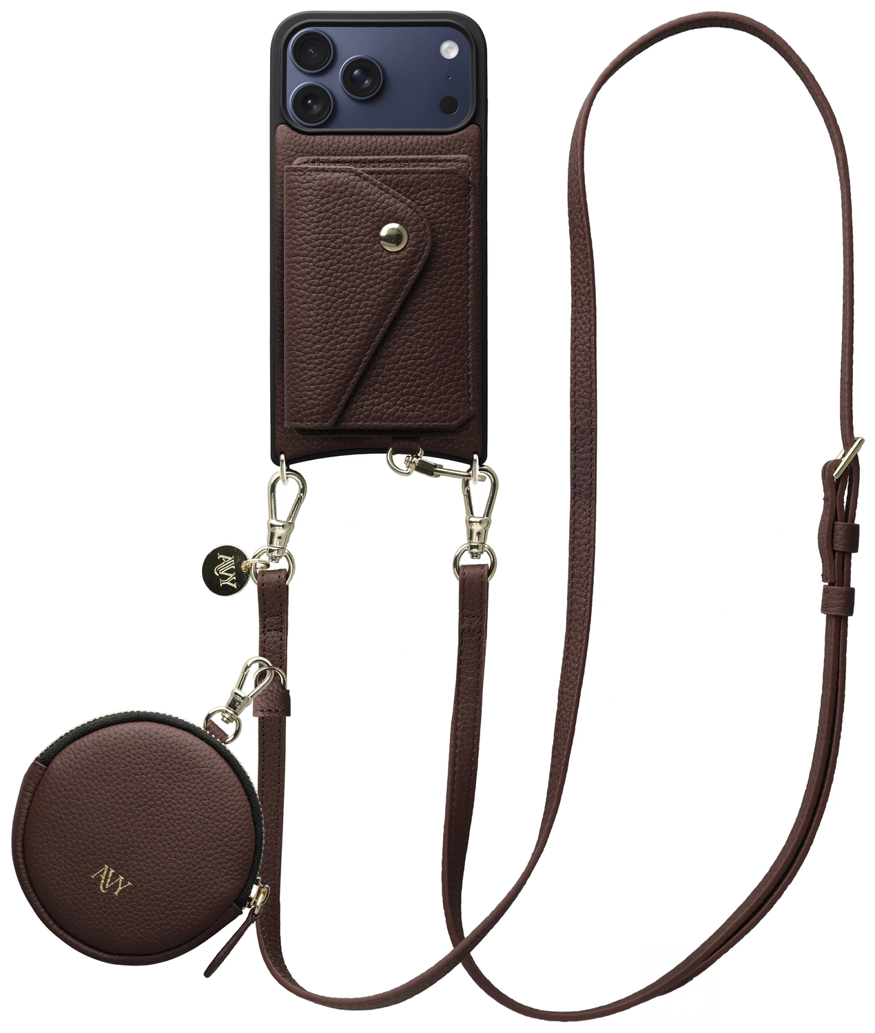 AVY Apple iPhone 17 Pro Max - Statement Kit - Chocolate - Long Leather afbeelding 1