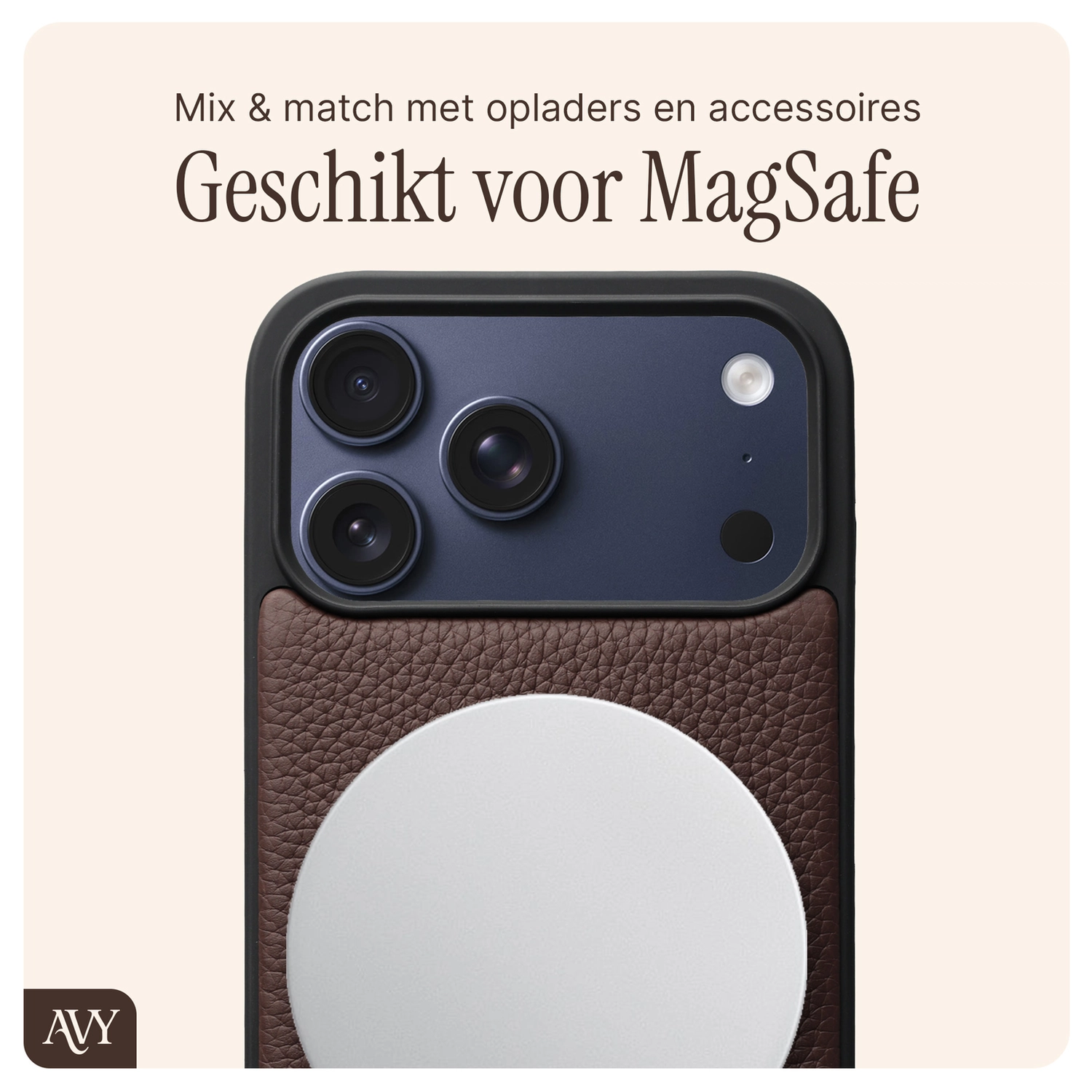 AVY Apple iPhone 17 Pro Max - Statement Kit - Chocolate - Long Leather afbeelding 7