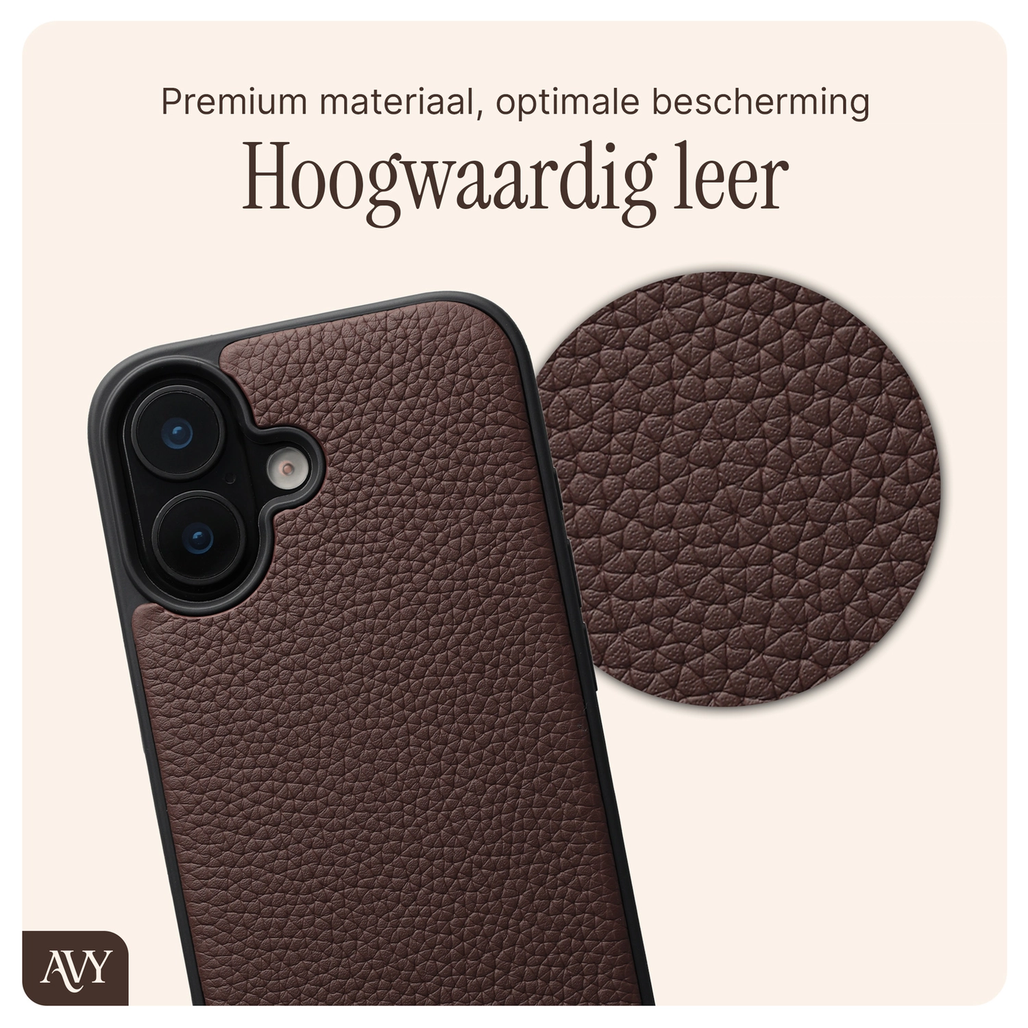 AVY Apple iPhone 16 - Statement Kit - Chocolate - Long Leather afbeelding 5