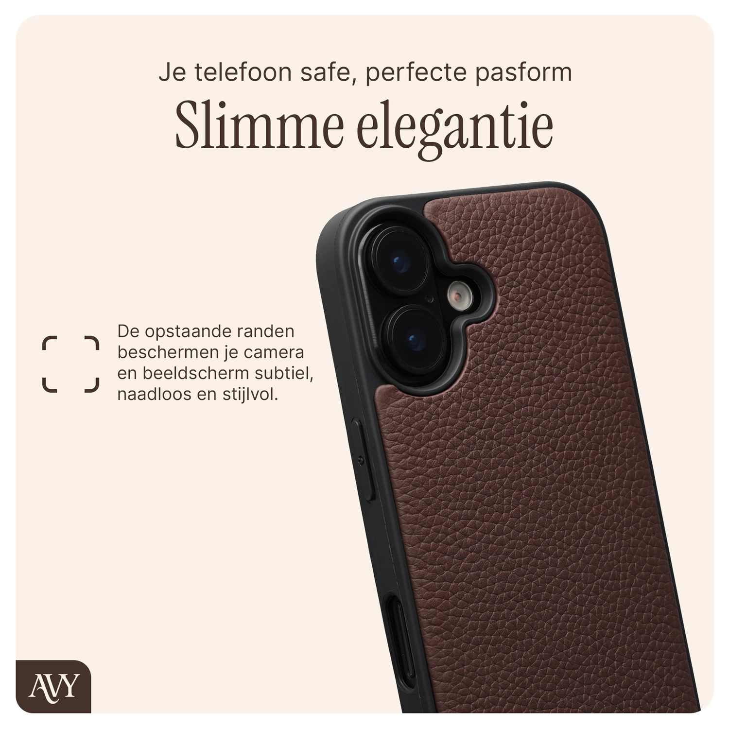 AVY Apple iPhone 16 - Statement Kit - Chocolate - Long Leather afbeelding 6