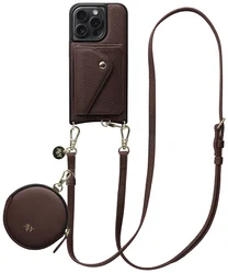 AVY Apple iPhone 15 Pro - Statement Kit - Chocolate - Long Leather afbeelding