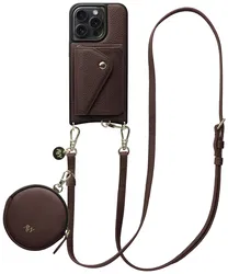 AVY Apple iPhone 14 Pro - Statement Kit - Chocolate - Long Leather afbeelding