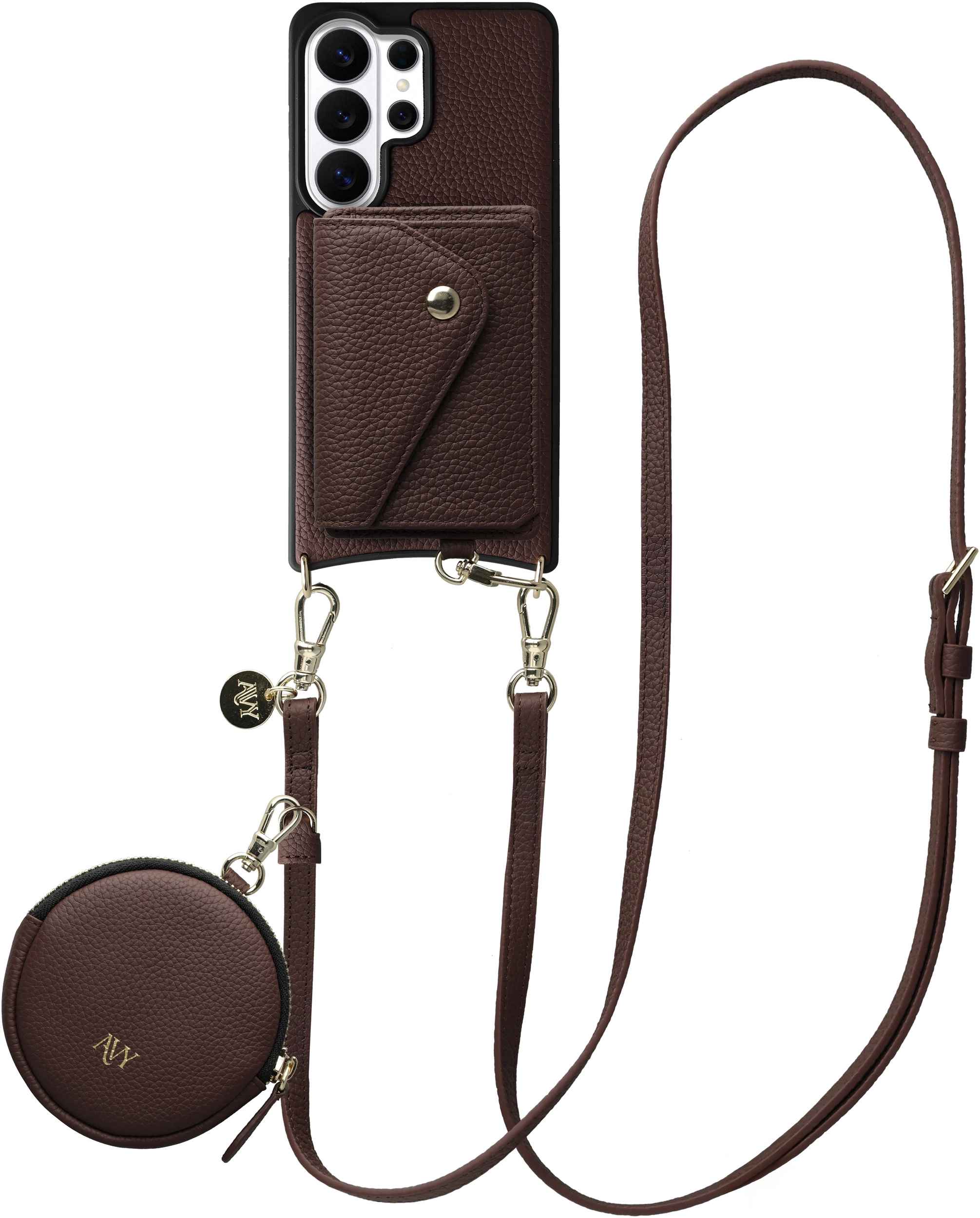AVY Samsung Galaxy S26 Ultra - Statement Kit - Chocolate - Long Leather afbeelding 1