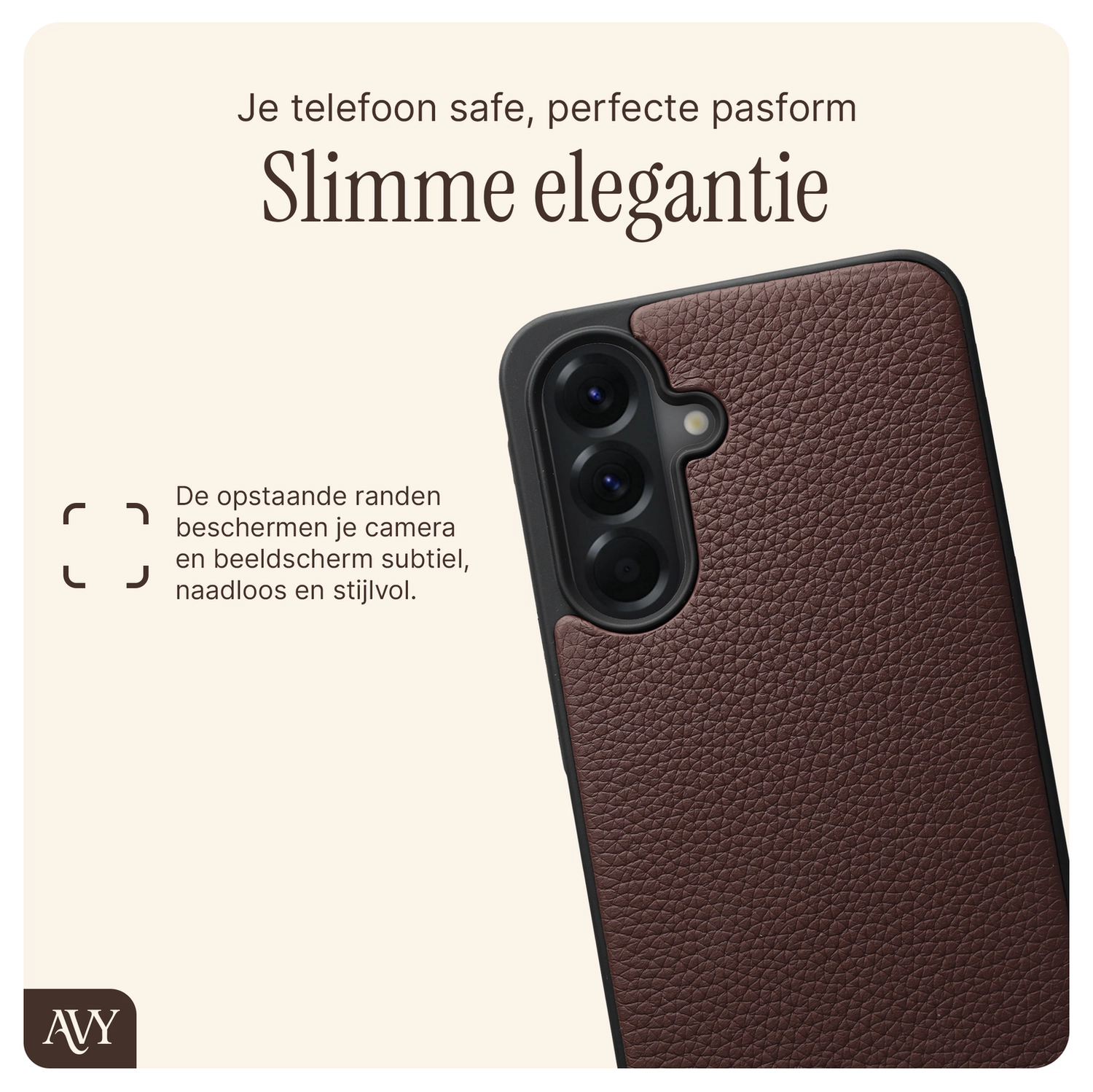 AVY Samsung Galaxy A56 - Statement Kit - Chocolate - Long Leather afbeelding 5