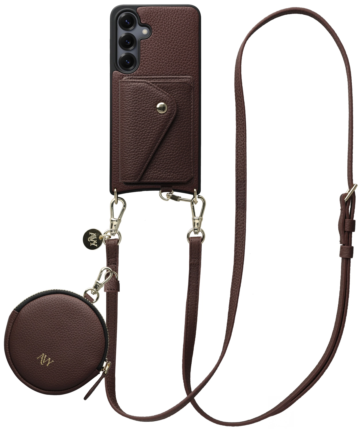 AVY Samsung S25 Plus / S24 Plus - Statement Kit - Chocolate - Long Leather afbeelding 1