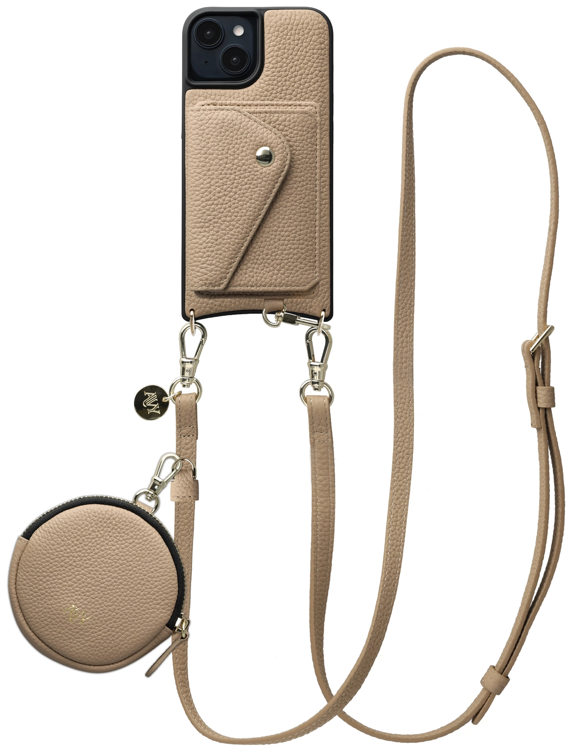 AVY Apple iPhone 14 / 13 - Statement Kit - Beige - Long Leather afbeelding 1