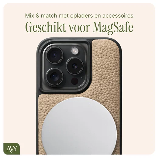 AVY Apple iPhone 14 Pro - Statement Kit - Beige - Long Leather afbeelding 7
