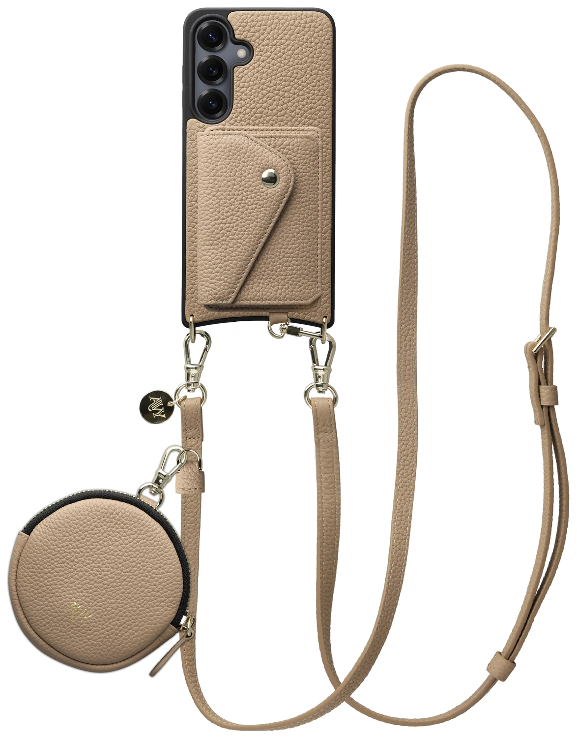 AVY Samsung Galaxy S25 / S24 - Statement Kit - Beige - Long Leather afbeelding 1