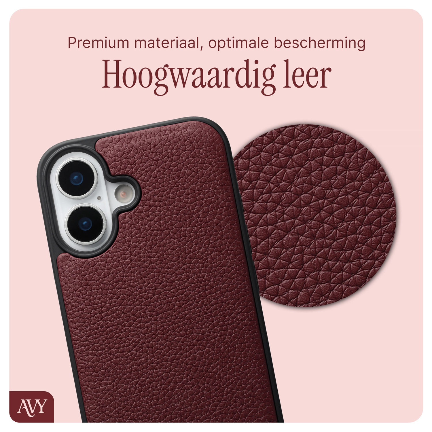AVY Apple iPhone 16 - Statement Kit - Burgundy - Long Leather afbeelding 6