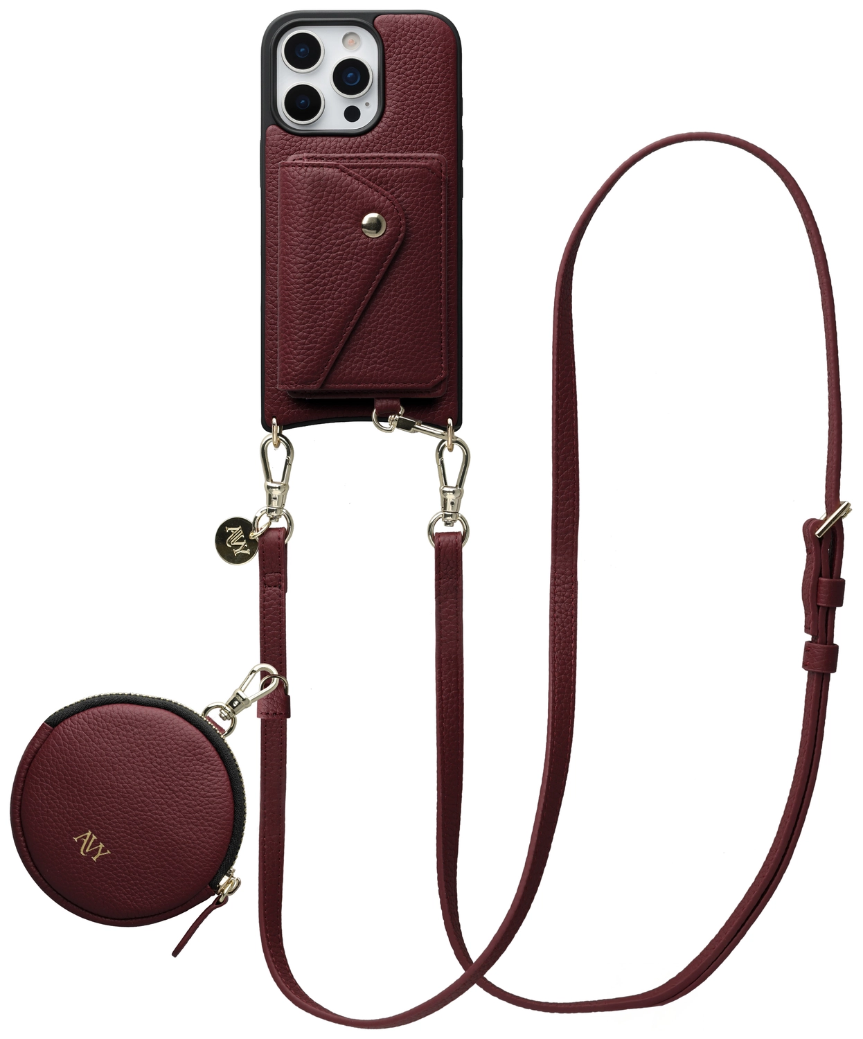 AVY Apple iPhone 16 Pro Max - Statement Kit - Burgundy - Long Leather afbeelding 1