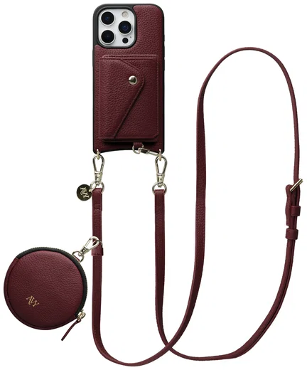 AVY Apple iPhone 16 Pro Max - Statement Kit - Burgundy - Long Leather afbeelding 1