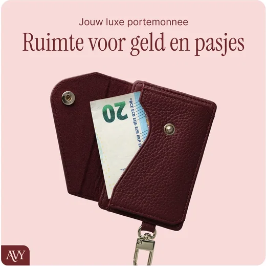 AVY Apple iPhone 15 - Statement Kit - Burgundy - Long Leather afbeelding 15