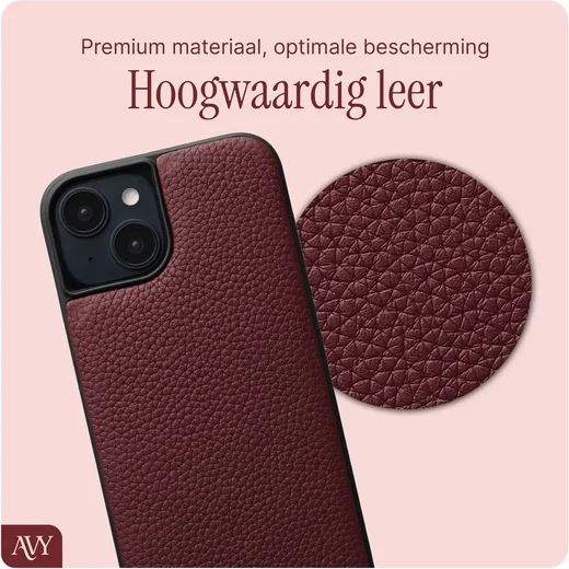 AVY Apple iPhone 15 - Statement Kit - Burgundy - Long Leather afbeelding 6