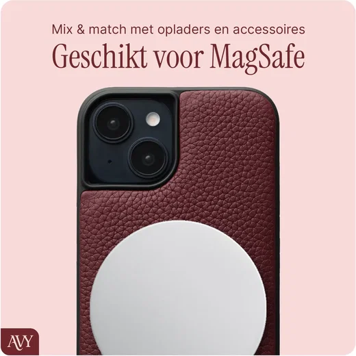 AVY Apple iPhone 15 - Statement Kit - Burgundy - Long Leather afbeelding 8