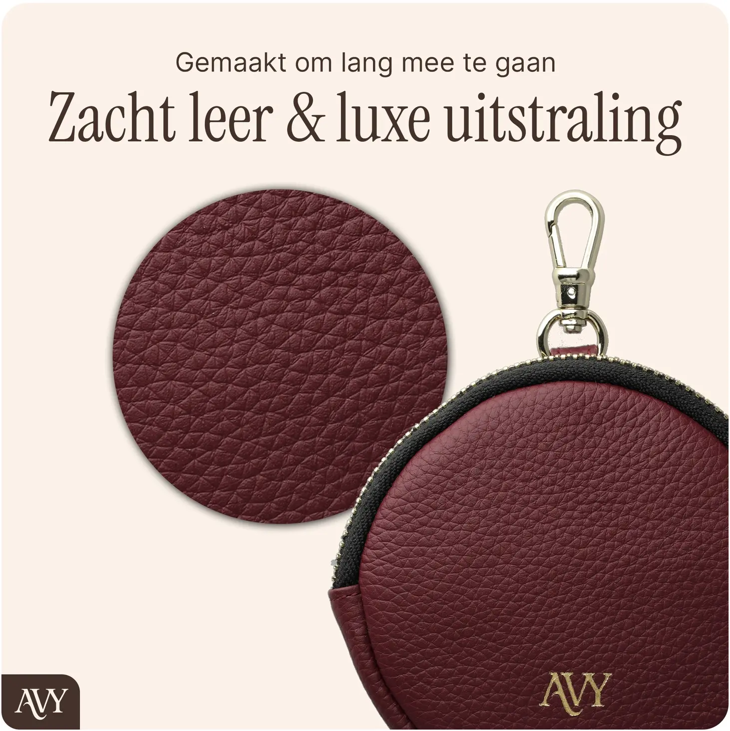 AVY Apple iPhone 15 - Statement Kit - Burgundy - Long Leather afbeelding 10