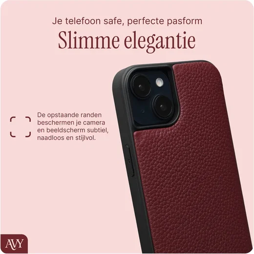 AVY Apple iPhone 15 - Statement Kit - Burgundy - Long Leather afbeelding 7