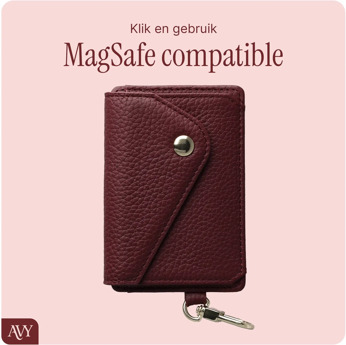 AVY Apple iPhone 15 - Statement Kit - Burgundy - Long Leather afbeelding 14