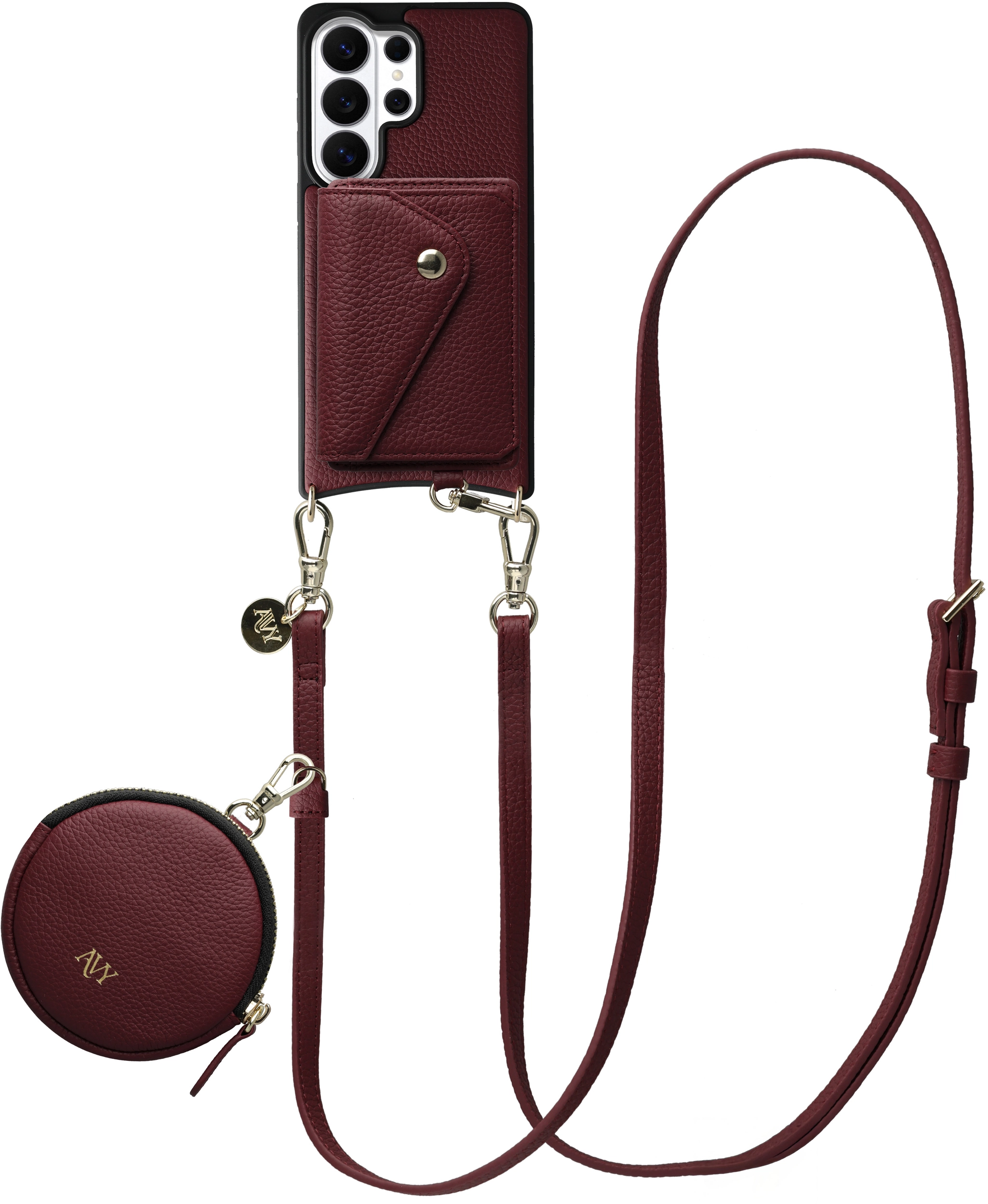 AVY Samsung Galaxy S26 Ultra - Statement Kit - Burgundy - Long Leather afbeelding 1