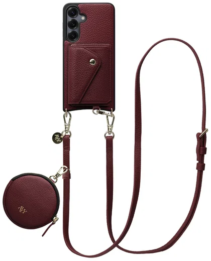 AVY Samsung Galaxy S25 / S24 - Statement Kit - Burgundy - Long Leather afbeelding 1