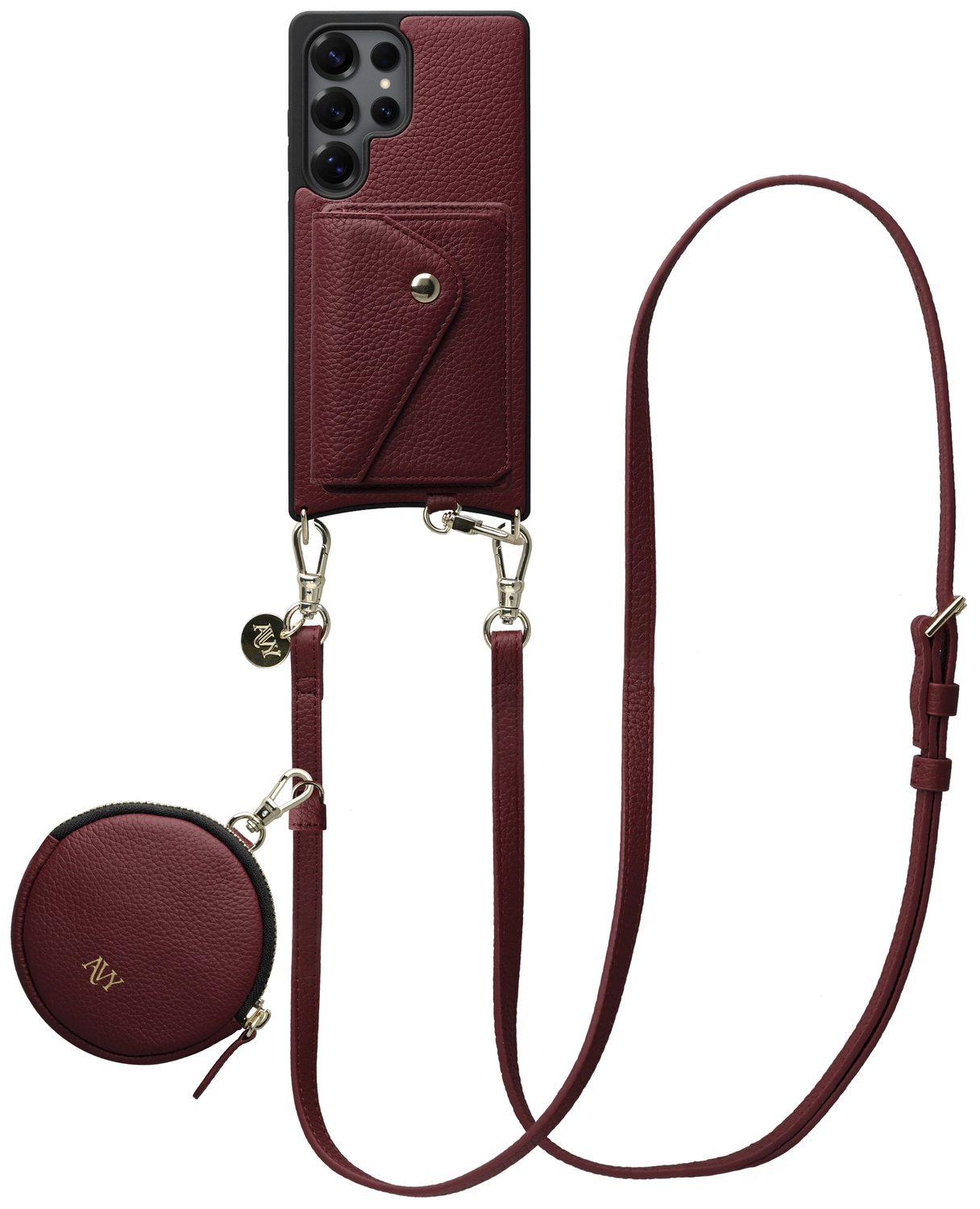AVY Samsung Galaxy S25 Ultra - Statement Kit - Burgundy - Long Leather afbeelding 1