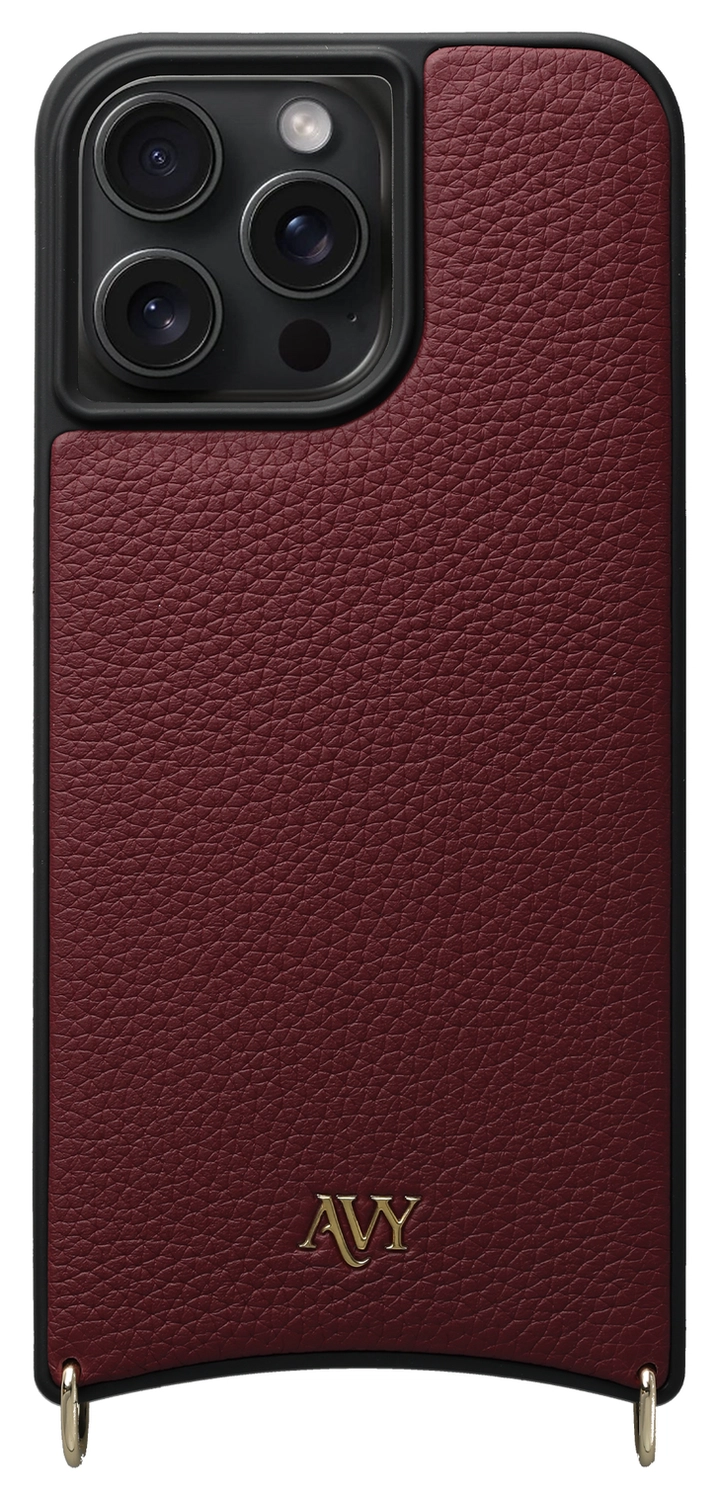 AVY Apple iPhone 14 Pro Max - Statement Kit - Burgundy - Long Leather afbeelding 15