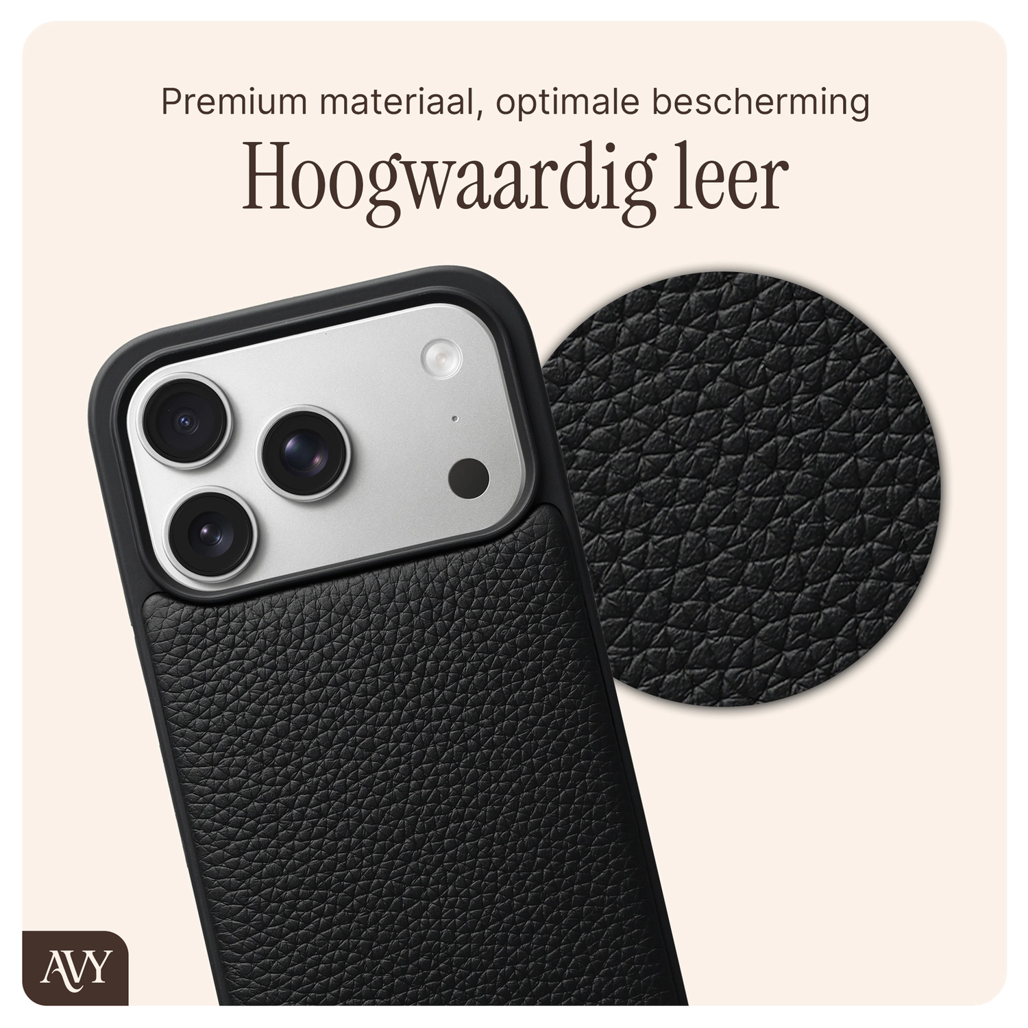 AVY Apple iPhone 17 Pro - Statement Kit - Zwart - Leather Set afbeelding 5