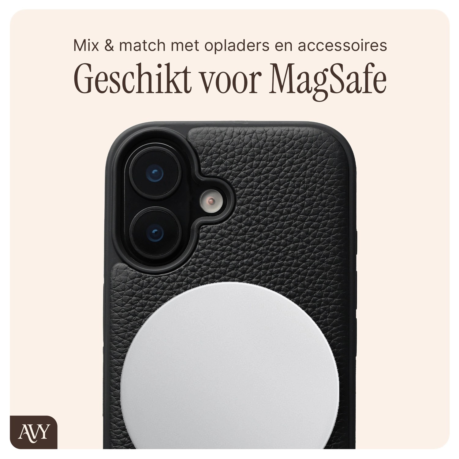 AVY Apple iPhone 16 - Statement Kit - Zwart - Leather Set afbeelding 7