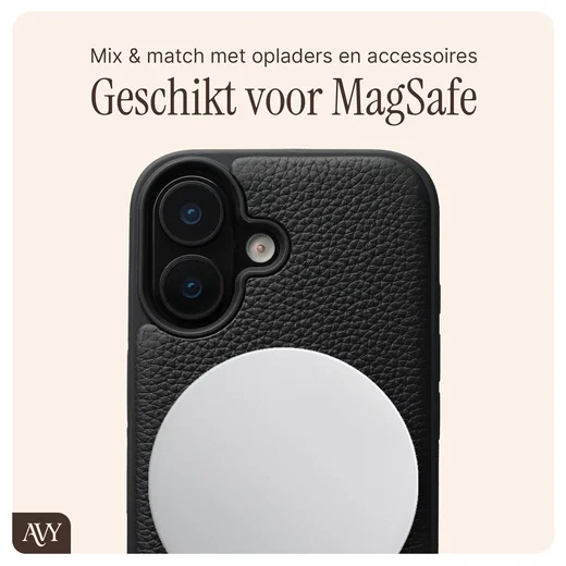 AVY Apple iPhone 16 - Statement Kit - Zwart - Leather Set afbeelding 7