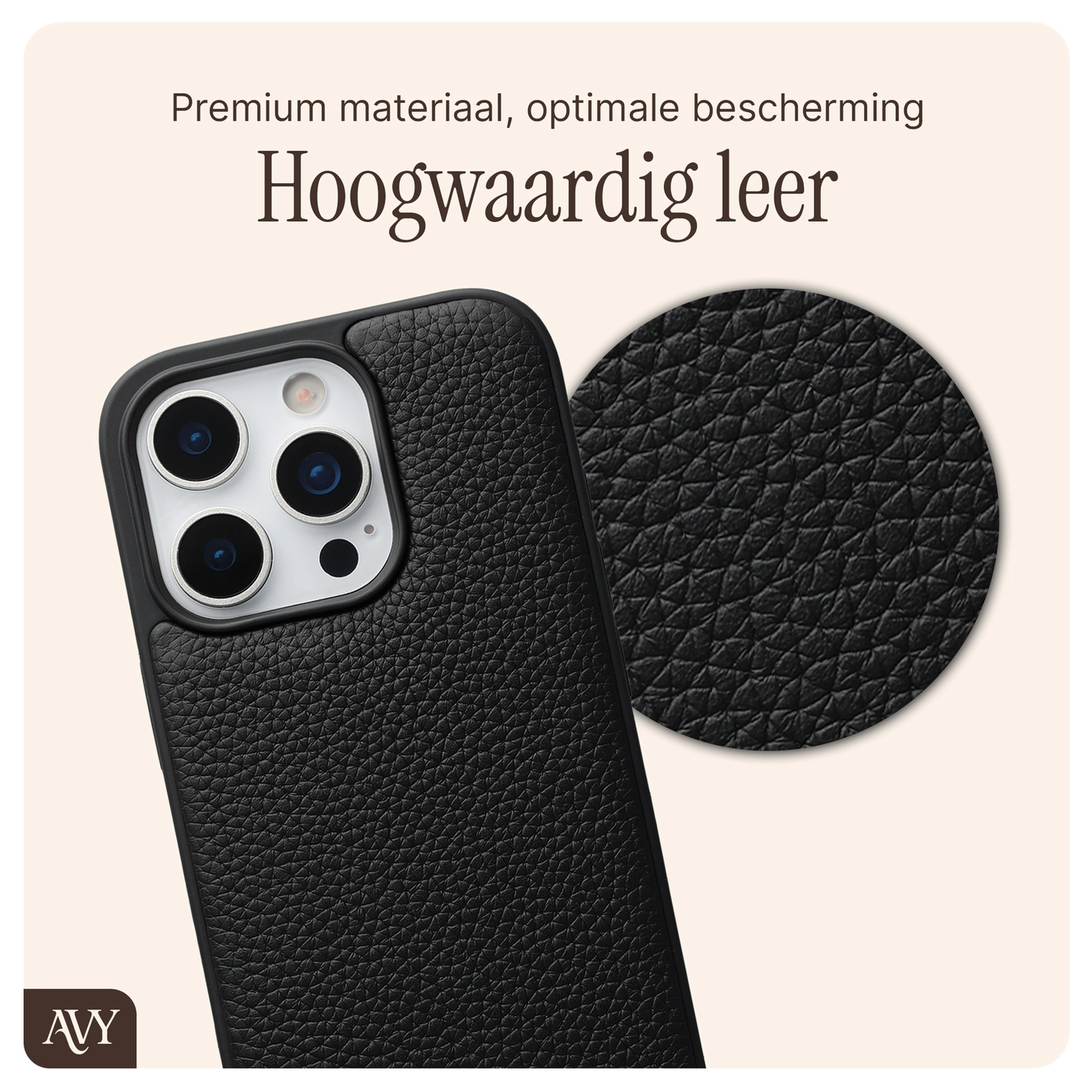AVY Apple iPhone 16 Pro - Statement Kit - Zwart - Leather Set afbeelding 5